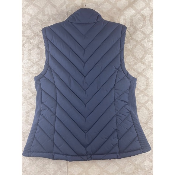 Tommy Hilfiger Women Quilted Puffer Vest Colorblock Full Zip Navy Red Gray Large - Picture 8 of 8